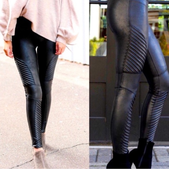 Pants - 120. Spanx Faux Leather Moto Leggings